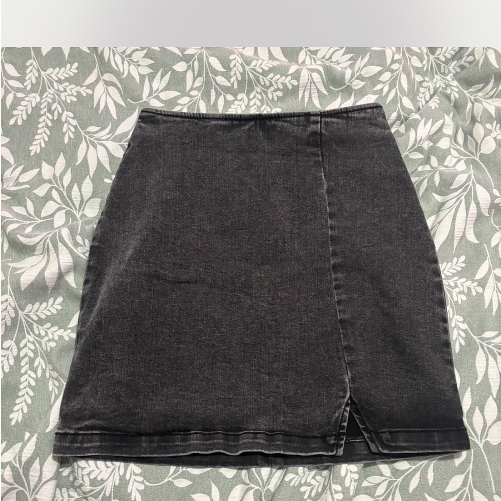 Classic Black Denim Skirt